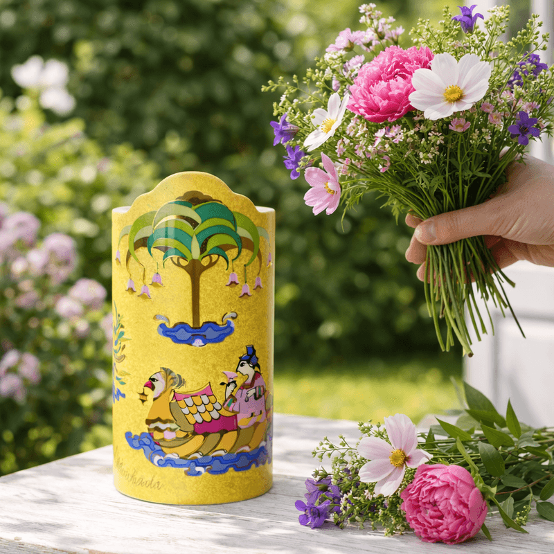 Rosenthal, Bjørn Wiinblad, gul vase.