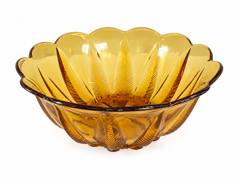 Palme bolle i ravfarget glass – Hadeland Glassverk
