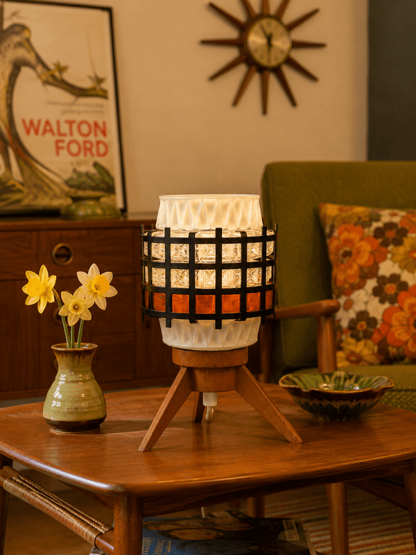 Retro bordlampe, teak