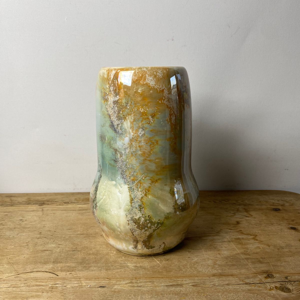 Arabia, vase med lusterglassur