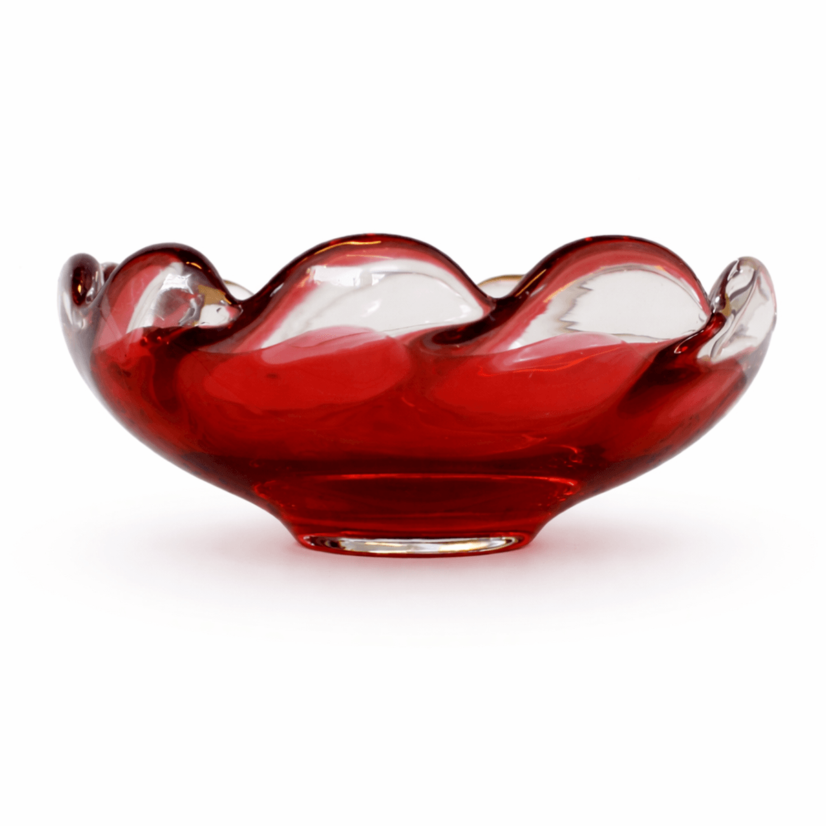 Konfektskål, rosa og blank