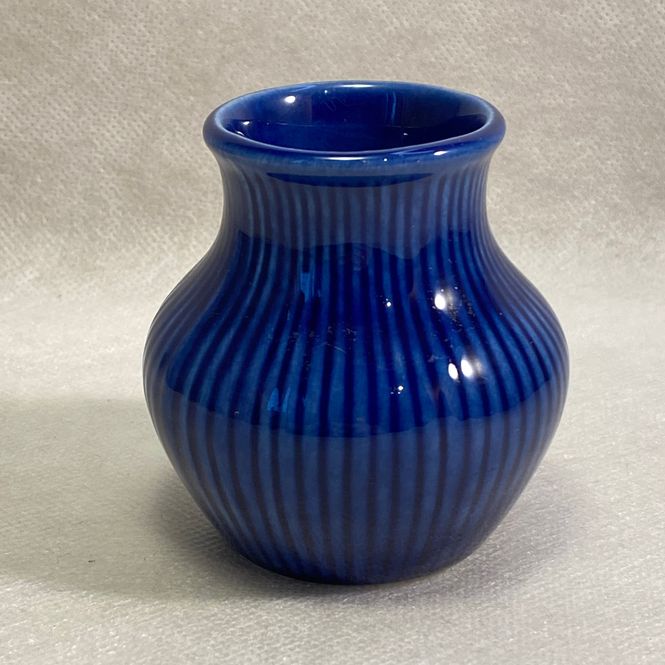Hovedbilde Rörstrand, blå, liten vase, med striper