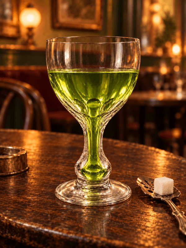 Absintglass med hul stett – sett med 6 glass